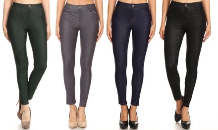 JVINI Women's Pull-on Stretchy Skinny Jegging Pants. Plus Sizes Available.