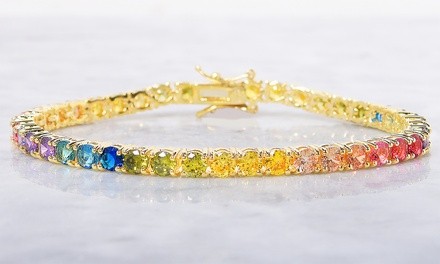 18 CTTW Crystal Rainbow Tennis Bracelets by Elements of Love