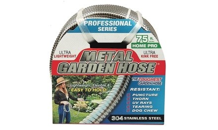 Swan CACMH12075 Professional Garden Hose, Stainless Steel, Silver, 75' L