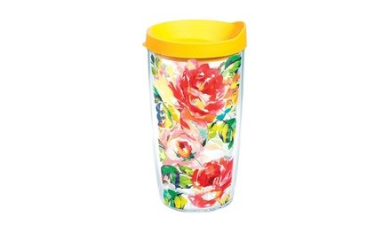 Tervis 1244401 Fiesta Rose Tumbler, Tritan, Clear, 16 Oz