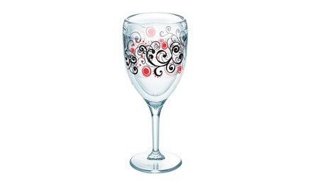 Tervis 1228288 Wine Glass, Tritan, Berry Swirlwind, 9 Oz