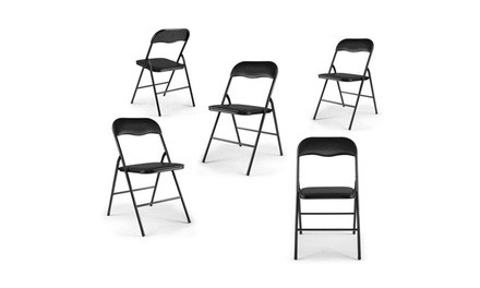 5pcs 440lbs Plastic Office Commercial Event Wedding Folding Chair 2 Colors