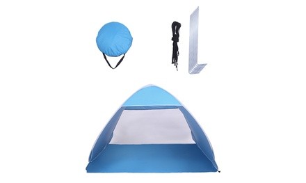  Beach Tent Sun Umbrella 2-3 Person Fishing Beach Shelter Blue