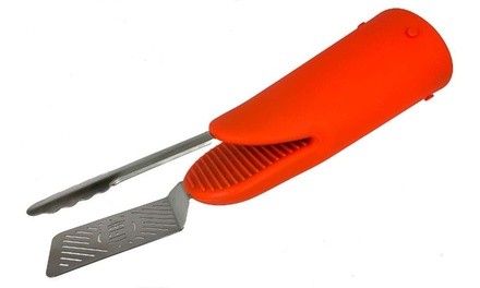 Flippin' Boss Orange 3-in-1 BBQ Tool Spatula, Tong & Heat Resistant Glove FB-V02