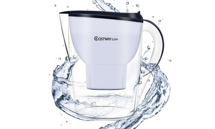 Water Pitcher Filter 14.5 Cup Capacity BPA Free with 3 Filter Portable Blue