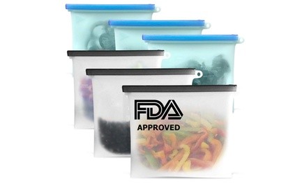 Reusable Silicone Food Storage Bags 6pcak