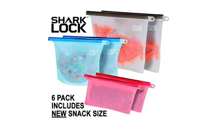 Shark Lock Silicone Food Storage Bag (6 Bags) 