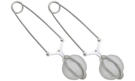 2 Pack Tea Infuser for Loose Leaf Tea Long Handled Mesh Snap Ball Tea Strainer