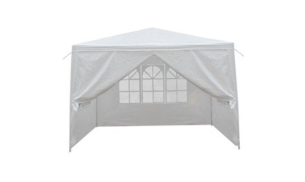 10'x10' Carport Garage Car Shelter Canopy Party Tent Sidewall with Windows White