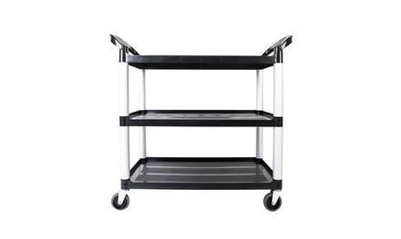 Portable Three-layer Plastic Cart Black