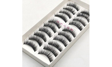 False Eyelashes Nature Fluffy Soft Long Lashes Artificial for Women (10-Pack)