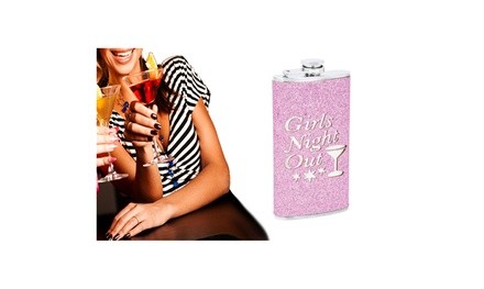 Women's Ladies' New Stainless Steel Flask with Pink Wrap