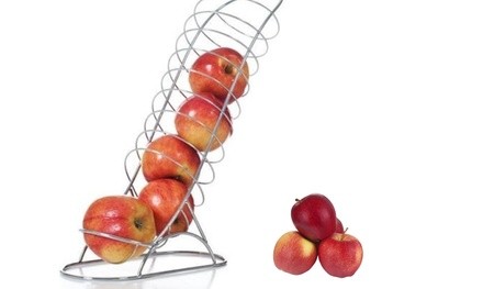 Chromed Steel Fruit Chute Holds Your Apples and Oranges