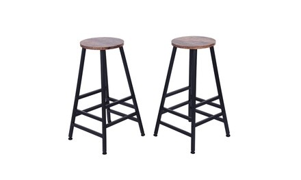 Bar Stools 28 Inch Bar Stool Bistro Square Leg Pub Chair Set Of 2