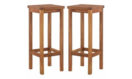 Outdoor Bar Chairs - 2 pcs Solid Acacia Wood