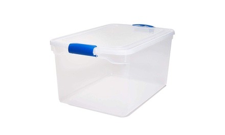 Modular Stackable Storage Bins with Blue Latching Handles, 66 Quart 2-Pack 