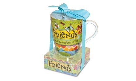 Ceramic Mug And And Memo Pad Friends, One Size, Multicolor 