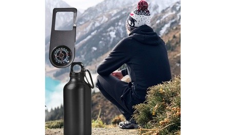 Aluminum Carabiner Compass Together With 12 Ounce Bottle Set