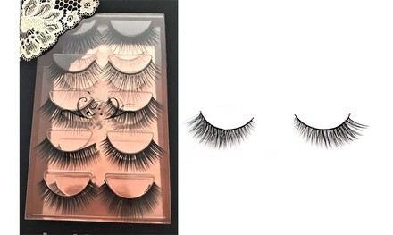 5 Pairs False Volumizing Lengthening Eyelash Wispy Defined Glamorous Lashes