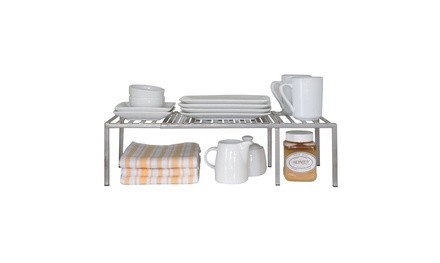 Seville Classics Iron Slat Expandable Kitchen Counter and Cabinet Shelf