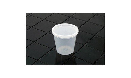 Pactiv YL2524 24 oz Deli Container Cup Combo Pack with Plastic Lid Natural - Cas