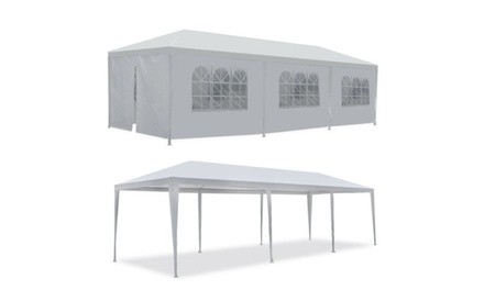 10x30' Event White Outdoor Wedding Party Tent Patio Gazebo Canopy w/ Side Walls