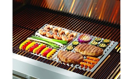 Dual-Sided Barbecue Sheet Perfect Cooking Grids Grill &out of the Fire