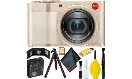 Leica C-Lux Digital Camera Light Gold Bundle w/ 64GB Memory Card  Accessories