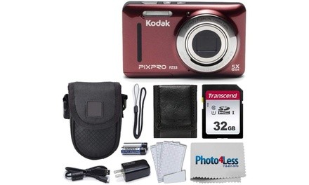 Kodak PIXPRO Friendly Zoom FZ43 16 MP Digital Camera Red  Great Accessories