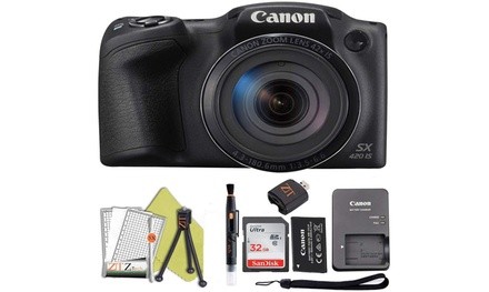 Canon Powershot SX420 is 20 MP Wi-Fi Digital Camera with 42x Zoom Black ZeeTech 