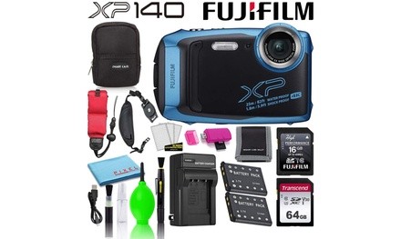 Fujifilm FinePix XP140 Waterproof Digital Camera Sky Blue Advanced Accessory