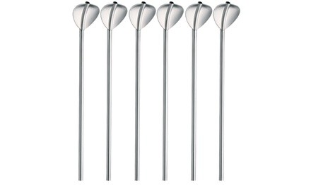 Outtop 6 stainless steel metal drinking straws, reusable spoon