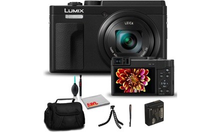 Panasonic Lumix DCZS80 Digital Camera Black DC-ZS80K - Bundle - with 12 Inch Fle