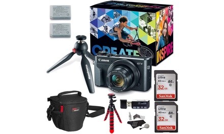 Canon PowerShot G7 X Mark II Video Creator Kit, SanDisk 32GB Memory Card, 12