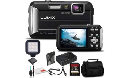 Panasonic Lumix DMC-TS30 Digital Camera Black DMC-TS30K - Bundle - with 64GB Mem