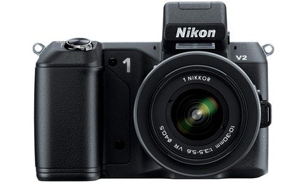 Nikon 1 V2 14.2 MP HD Digital Camera with 10-100mm VR 1 NIKKOR Lens Black