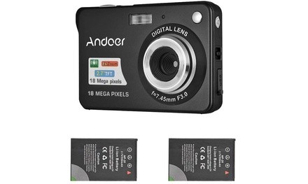 Andoer Mini Digital Camera with 2pcs Rechargeable Batteries 720P HD 8X Digital Z