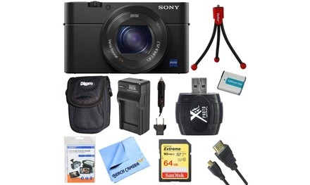 Sony DSC-RX100M IV Cyber-Shot Digital Still 20.1 MP Camera Bundle with 64GB SDXC