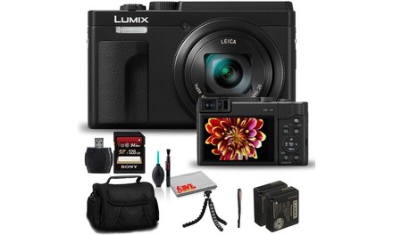 Panasonic Lumix DCZS80 Digital Camera Black DC-ZS80K - Bundle - with 128GB Memor