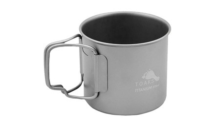 New Outdoor Camping Mug TOAKS Titanium 375ml Cup w/ Folding Handles 