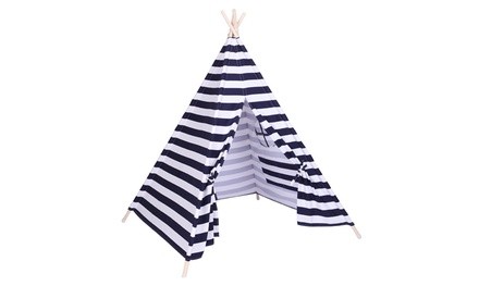 Indian Tent Children Teepee Tent Baby Indoor Dollhouse with Small Coloured Flags