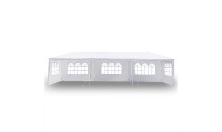 10'x30' White Outdoor Gazebo Canopy Wedding Party Tent 5 Removable Walls