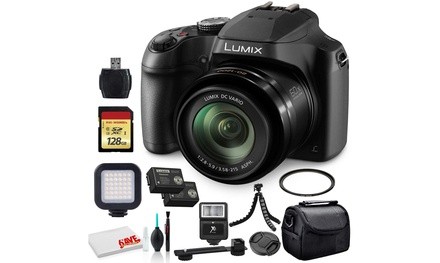 Panasonic Lumix DC-FZ80 Digital Camera DC-FZ80K - Bundle - with 128GB Memory Car