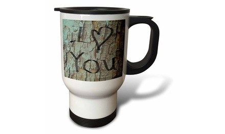  Travel Mug I Love You on A Tree- Fun Art- Romantic - 14oz 