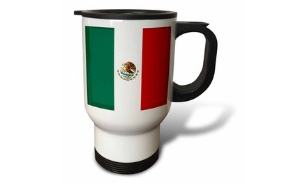  Travel Mug World Flag of Mexico - Mexican green white red vertical stripes