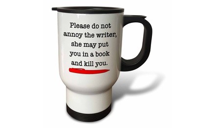  Travel Mug Please Do Not Annoy The Writer Red - 14oz 