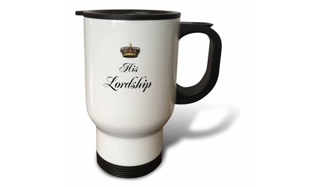  Travel Mug His Lordship - part of a his and hers mr and mrs couples gift set f