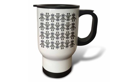  Travel Mug Cute Robot Print - 14oz 