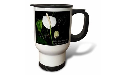  Travel Mug Inspirational Flower Print - 14oz 