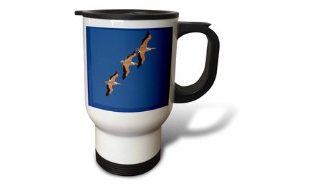  Travel Mug White Pelicans, Sandwich Harbor, Namib-Naukluft NP, Namibia, Africa